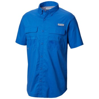 Columbia PFG Half Moon Short Sleeve, Camisa Azules Para Hombre | 695072-KLT